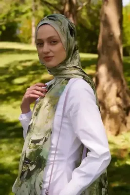 Madame Polo Prestige Leona Desen Şal - Yeşil