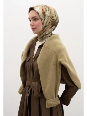 Fresh Scarfs Rosıne Desen Pamuklu Viskon Eşarp Naturel Bej