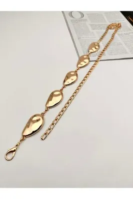 MODAM HİFA Gold Zincir Kemer Elbise Kemeri Gömlek Kemeri Ceket Kemeri