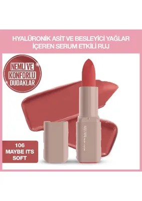 Maybelline New York Maybelline Serum Etkili Hyalüronik Asit ve Besleyici Yağ İçeren Ruj 106 Maybe It's Soft