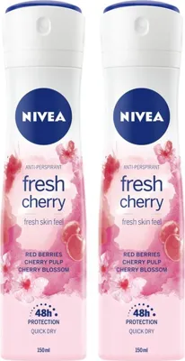 NIVEA Kadın Sprey Deodorant Fresh Cherry 150 ml 2 ADET