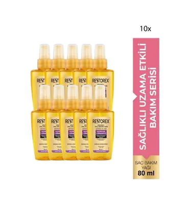 Restorex Speed Strong Onarıcı Bakım Saç Bakım Yağı 80 Ml - Sarmaşık Özlü, Sağlıklı Dökülme Karşıtı 10 Adet
