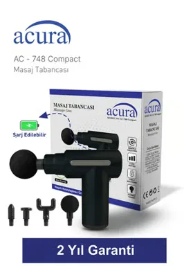 acura AC-748 Compact 6 Kademeli 4 Başlıklı Masaj Tabancası