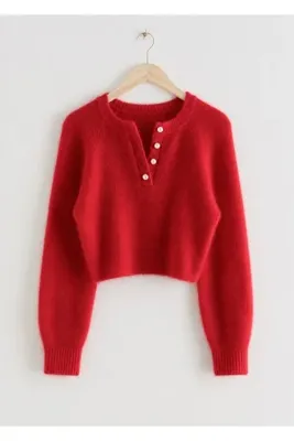 NATUFIAN STORE Kadın Yumoş Dokulu İnci Düğmeli Basic Triko Kazak