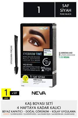 Neva Eyebrow Tınt Kaş Boyası 15ml (vegan) 1 Saf Siyah