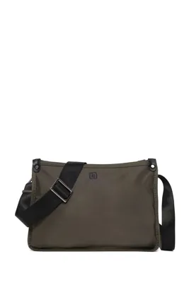 Derimod Erkek Haki Kumaş Mini Çapraz Çanta