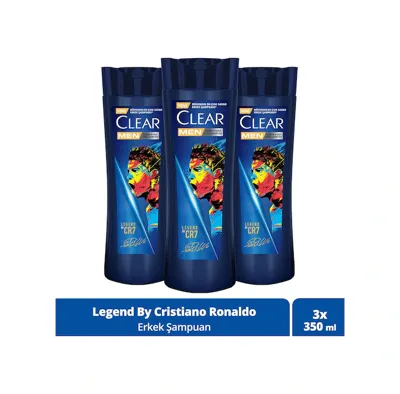 Clear Men Kepeğe Karşı Etkili Şampuan Legend By Cr7 Cristiano Ronaldo 350 ml 3 Adet