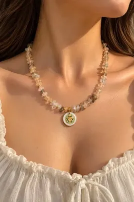 Kubera Sitrin taşlı jüpiter yantra kolye