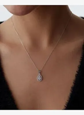 Cherry By Özkonak Crystal Tear Damla Baget 14 Ayar Altın Kolye
