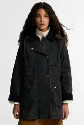 Barbour Elsie Casual Ceket TN11 Shadow Classic Dk Fern Mixed Tartan
