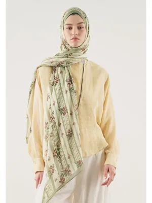 Fresh Scarfs Floral Touch Desen Soft Viskon Şal Yeşil