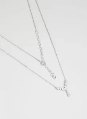 So Chic Gece Şıklığı 18 Ayar Beyaz Altın Kaplama 45 Cm Gümüş Minimal Kolye