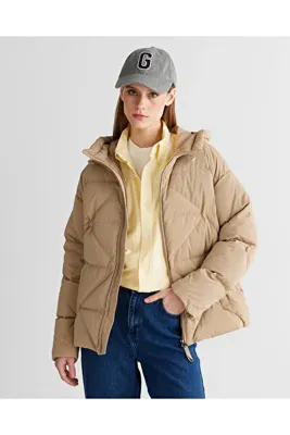 Gant Kadın Bej Regular Fit Fermuarlı Ceket