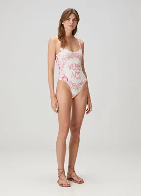 Versace Underwater Barocco Pembe Beyaz Mayo
