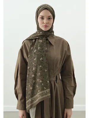 Fresh Scarfs Leana Desenli Pamuk Viskon Şal Vizon