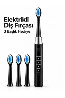 Artepieza co. Siyah Elektrikli Diş Fırçası 3 Yedek Başlık Hediyeli - Lisinya