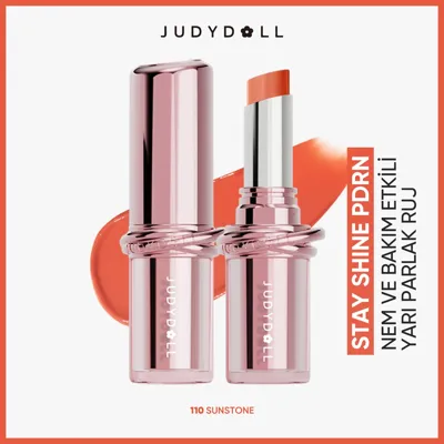 JUDYDOLL Stay Shine PDRN Nem ve Bakım Etkili Yarı Parlak Ruj / Lipstick 110 Sunstone