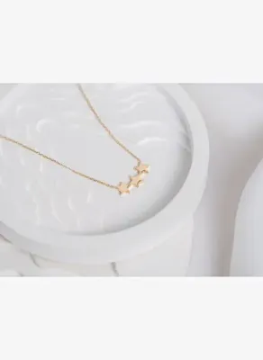 Safir Mücevher Altın Şans Yıldızı Kolye
