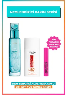 L'Oréal Paris Nem Terapisi + Revitalift Clinical 50 Spf Uv Güneş Kremi + Maybelline Mini Firework Mascara
