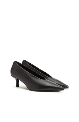 Network Siyah Deri Stiletto