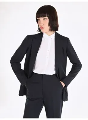 Colins Regular Fit Düğmeli Astarlı Kadın Lacivert Ceket