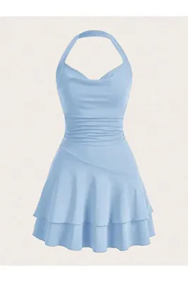 Dressco Eva - Boyundan Askılı Fırfırlı Mini Elbise