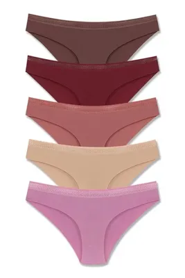 HNX 5'li İnterlok Lazer Kesim File Lastik Slip Kadın Külot