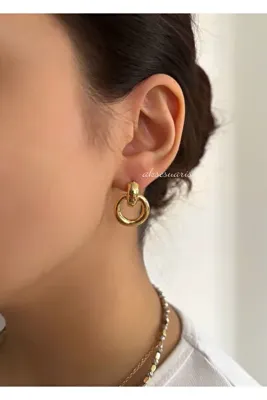 aksesuaris MİNİMAL GOLD HALKA KÜPE
