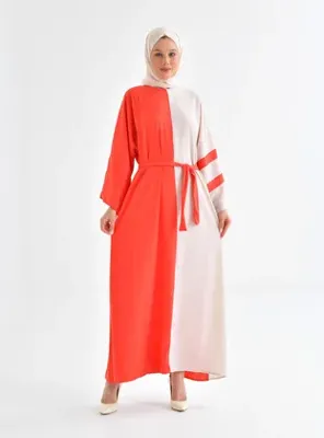 Filizzade Garnili Kuşaklı Ferace - Nar Çiçeği - Filizzade