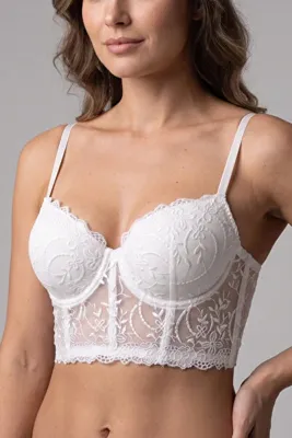 Avrissa Concept Beyaz Dantelli Ayarlanabilir Lastikli Balenli Bralet Sütyen