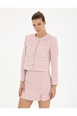 Pierre Cardin Pembe Tüvit Crop Ceket 50282077-VR041