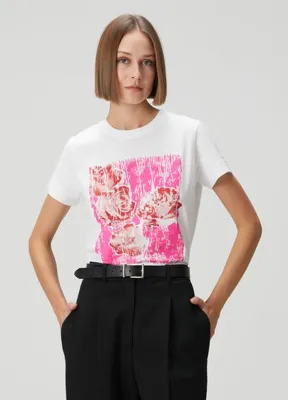 Givenchy Beyaz Grafik Baskılı T-shirt
