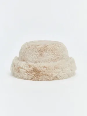LCW ACCESSORIES Suni Kürk Görünümlü Kadın Balıkçı Şapka