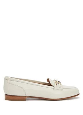 Ferragamo Ekru Kadın Deri Loafer