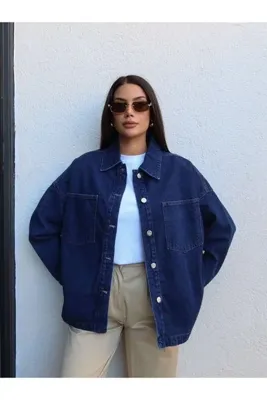 ESRAHELVACI Oversize Denim Gömlek Ceket