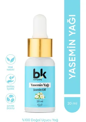BK COMPANY bk Yasemin Yağı %100 Saf 20 ml Duygusal Denge ve Cilt Bakımı İçin Yatıştırıcı Etki