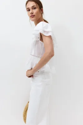 H&M MAMA Dantel Şeritli Emzirme Bluzu