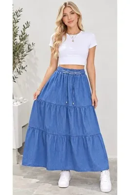 Moda Kazanç Yarım garnili çingeneye etek açık renk