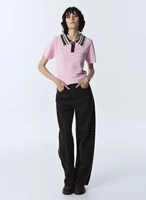 Twist Pembe Kadın Fitted Polo T-Shirt TW6260050168033