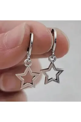 oldskoolbutik Halkalı Yıldız Sallanan Küpe