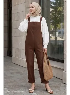 InStyle Lindy Askılı Salopet - Acı Kahve