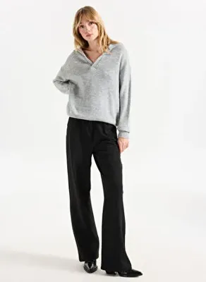 People By Fabrika Siyah Kadın Loose Fit Pantolon PBF5WL-PNT9526