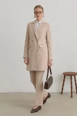 Nihan Kruvaze Blazer Ceket - Taş