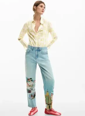 Desigual Mavi Kadın Denim Pantolon 26SWDD01
