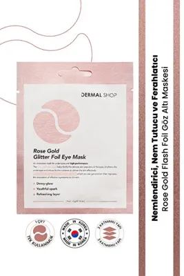 Dermal Rose Gold Flash Foil 3 Katmanlı Göz Altı Torbalarına Karşı 4 gr Canlandırıcı Aydınlatıcı Göz Maskesi