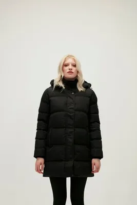 Bad Bear Nikita Puffer Siyah Kapüşonlu Kadın Mont