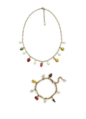 Ecru Atelier Summer Meyveli Charm İnci Kadın Kolye ve Bileklik Seti