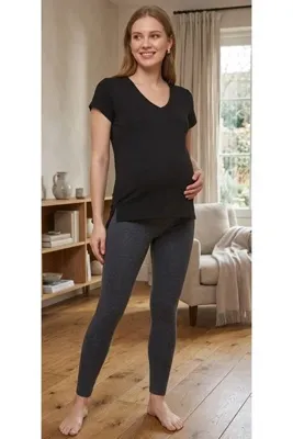 Motherway Kadın Hamile V Yaka Tshirt