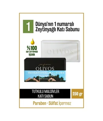 Olivos %100 Doğal Parfüm Serisi Tutkulu Maldivler Kokulu Zeytinyağı Katı Saf Sabun - Zeytinyağı