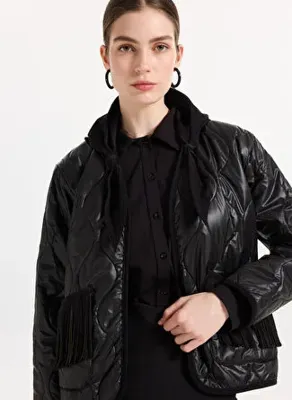 2wins Siyah Kadın Kapitone Ceket Sandia Jacket